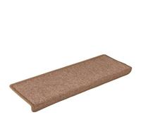 Tappetini per Scale 30 Pezzi 65x21x4 cm Marrone scivolo Rettangolare | Lavabile, nastro adesivo, PP arricciato, ammortizzante, caldo, uso interno