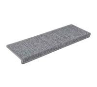 Tappetini per scale 30 pz 65x21x4 cm Bianco e Grigio Bordo rettangolare