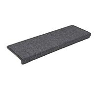 Tappetini per scale 30 pz 65x21x4 cm Grigio scuro Bordo rettangolare