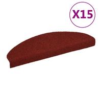 Tappetini per scale autoadesivi 15 pz 65x21x4 cm Bordeaux Rosso Semicircolari Grandi