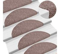 Tappetini per scale autoadesivi 20 pz 65x21x4 cm Marrone Chiaro semicircolari grandi