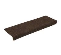 Tappetini per scale autoadesivi 30 pz 65x21x4 cm marrone bordo rettangolare