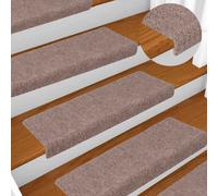 Tappetini per scale autoadesivi 30 pz 65x21x4 cm Marrone Chiaro Bordo rettangolare