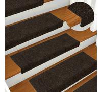 vidaXL Tappetini per scale autoadesivi 30 pz 65x21x4 cm marrone scuro bordo rettangolare