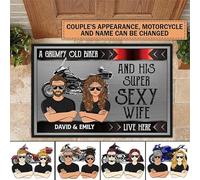 Tappetini Porta Dingresso Antisporco Tappeto Ingresso Casa Confortevole Tappeti D'Ingresso Per Terrazzo Camera Letto Interno 40X60Cm Una Coppia Di Motociclisti Fantastici Vive Qui