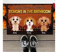 Tappetini Porta Dingresso Facile Da Pulire Zerbino Di Benvenuto Antiscivolo Tappetino Da Bagno Per Soggiorno Camera Letto Balcone 40X60Cm Per Favore, Non Evocare Demoni Nel Bagno Del Cane