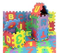 Tappetini Puzzle in Schiuma per Bambini 36 Pezzi, Tappetino da Gioco Piccolo Tappetino in Schiuma, Tappetini con Lettere e Numeri, Sorpresa Ideale per Bambini Piccoli (bianco)