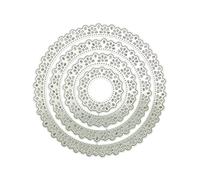 Tappetini retrò Sottobicchieri Fustella Bordo Floreale Metallo Die Cut Stencil in Goffratura per Scrapbook Album Decorazione di Biglietti Riutilizzabili Sottobicchieri Rotondi Stencil in Goffratura
