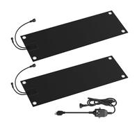 Tappetini riscaldati da esterno per sciogliere la neve e il ghiaccio con cavo di alimentazione tappetini riscaldati da esterno in grafene gomma antiscivolo,2pcs,457.2 × 27.9 cm