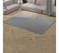 Tappetini riscaldati - Tappeti riscaldati con texture in pelle 3D, riscaldatore da pavimento resistente allo sporco, tappetino riscaldante impermeabile, per uso invernale in casa, grigio, 50x200 cm