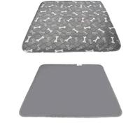 Tappetini riutilizzabili per addestramento cuccioli lavabili per cani, assorbenti e a prova di perdite, ideali per addestramento al vasino e uso in cassa, design con ossa grigie, set da 2, 70 x 80 cm