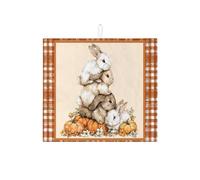 Tappetini scolapiatti a forma di coniglietto per il bancone della cucina, tappetino scolapiatti assorbente con motivo rustico a forma di coniglio, tappetino scolapiatti in microfibra autunnale per la