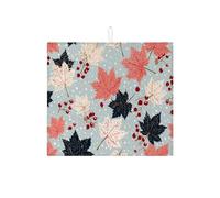 Tappetini scolapiatti a forma di foglia autunnale per il bancone della cucina, tappetino scolapiatti assorbente con motivo floreale vintage, comodo tappetino in microfibra per l'asciugatura del bancon