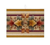 Tappetini scolapiatti a forma di foglia autunnale per il bancone della cucina, tappetino scolapiatti assorbente con motivo floreale rustico, tappetino scolapiatti in microfibra vintage per protezione