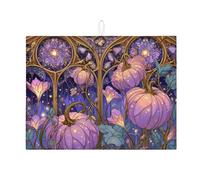 Tappetini scolapiatti a forma di zucca per il bancone della cucina, tappetino scolapiatti assorbente con motivo floreale vintage, tappetino scolapiatti in microfibra autunnale per la decorazione del b