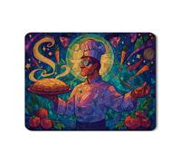 Tappetini scolapiatti a tema chef per il bancone della cucina, tappetino scolapiatti in gomma assorbente con motivo geometrico colorato, protezione decorativa per la cucina festiva, 18x24 pollici