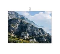 Tappetini scolapiatti Amalfi Coast Cliff Rock per piano cucina in microfibra antiscivolo, piccoli 16 x 18 pollici