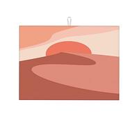 Tappetini scolapiatti artistici con sfondo estetico contemporaneo astratto con paesaggio, sabbia del deserto, per il bancone della cucina, in microfibra, assorbenti, piccoli, 16 x 18 pollici