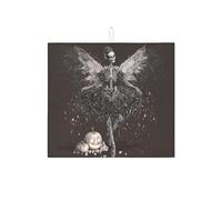 Tappetini scolapiatti assorbenti per il piano di lavoro della cucina con fata scheletro di Halloween, tappetino scolapiatti assorbente bianco e nero spettrale, tappetino scolapiatti in microfibra autu