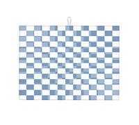 Tappetini scolapiatti blu per il bancone della cucina, linea geometrica a traliccio, moderni, in microfibra, resistenti, grandi, 18 x 24 pollici