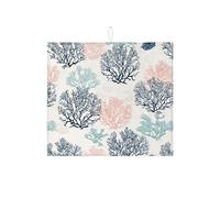 Tappetini scolapiatti color corallo per il bancone della cucina, tappetino scolapiatti assorbente color corallo blu nautico, tappetino scolapiatti in microfibra color costa per la decorazione della ca