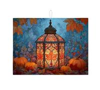 Tappetini scolapiatti FallDish per cucina, tappetino assorbente per scolapiatti vintage a forma di foglia autunnale, comodo cuscinetto in microfibra per la protezione del piano di lavoro della cucina,