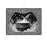 Tappetini scolapiatti fantasma di Halloween per il bancone della cucina, tappetino scolapiatti assorbente vintage nero bianco, fantasioso tappetino scolapiatti in microfibra per la decorazione del ban