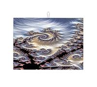 Tappetini scolapiatti Fractal Art Design per il piano di lavoro della cucina Tappetino scolapiatti 3D in silicone per il piano di lavoro Piccolo 16 x 18 pollici