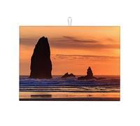Tappetini scolapiatti grandi con paesaggi, tramonto e notte, per il bancone della cucina, resistenti, piccoli, 16 x 18 pollici