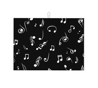 Tappetini scolapiatti in microfibra ultra assorbente per piani di lavoro e lavelli, 45,7 x 61 cm, con note musicali