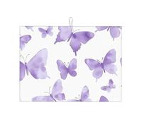 Tappetini scolapiatti in microfibra ultra assorbente per piani di lavoro e lavelli, motivo farfalla viola, per piani di lavoro e lavelli, 18"X24"