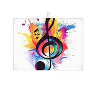Tappetini scolapiatti in microfibra ultra assorbenti per piani di lavoro e lavelli, 45,7 x 61 cm, con note musicali