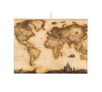 Tappetini scolapiatti in microfibra ultra assorbenti per piani di lavoro e lavelli, con mappa del mondo, per piani di lavoro e lavelli da cucina, 18"X24"