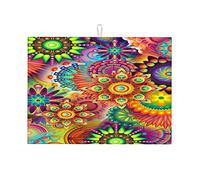 Tappetini scolapiatti Mandalas per il piano di lavoro della cucina, scolapiatti e griglia, resistenti, piccoli, 16 x 18 pollici