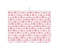 Tappetini scolapiatti rosa con motivo geometrico a pois e pietra nordica, per bancone da cucina, divertenti, grandi, 18 x 24 pollici