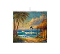 Tappetini scolapiatti tropicali per il bancone della cucina, tappetino scolapiatti assorbente a forma di palma vintage, tappetino scolapiatti in microfibra nautico per il bancone della cucina 16x18 po