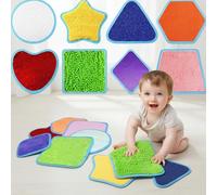 Tappetini sensoriali per neonati, confezione da 8 piastrelle sensoriali strutturate con varie forme, tappetini da gioco tattili per l'esplorazione e l'apprendimento dei bambini, uso estivo