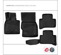 Element Set tappetini in Gomma 3D per Alfa Romeo Stelvio | 2017-2024 | Tappetini per Auto 100% su Misura, robusti tappetini per Auto universali, tappetini per Auto in Gomma