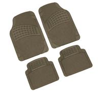 TAPPETINI UNIVERSALI AUTO IN PVC KIT 4 PEZZI ANTERIORI POSTERIORI BEIGE PRETAGLI