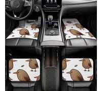 Tappetini universali per auto, 4 pezzi, con simpatici uccellini Kiwi, tappetini per SUV, antiscivolo, adatti per SUV e camion.