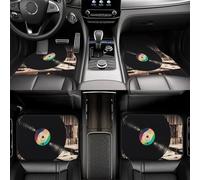 Tappetini universali per auto, 4 pezzi, per dischi in vinile, tappetini per SUV, antiscivolo, decorativi, adatti per SUV e camion.