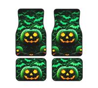 Tappetini universali per auto, colore verde fantasma horror, set di 4 pezzi per Halloween, adatti a SUV, berline, furgoni e camion.