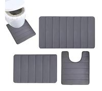 Tappetini WC Per Pavimento: Set Di Tppetini Da Bagno Spessi Che Assorbono L'acqua, Tappeini Da Bagno Antiscivolo, Morbidi E Confortevoli Per La Casa, I Bagni, I Parrucchieri, Gli Hotel E L'arredamen