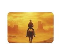 Tappetini Weather Guard Sunset Cowboy, zerbino creativo per gli amanti dei cowboy, moquette lavabile per interni, zerbino per uso interno ed esterno per soggiorno, bagno, toilette, caverna dell'uomo,
