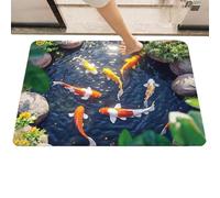 Tappetino 3D Illusion - Tappeto ottico con foro | Supporto antiscivolo - Illusione del tappeto 3D - Effetto ottico, pesci koi, laghetto, buono, autogiocante, cani, gatti, ingresso, soggiorno, ufficio,
