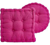 Tappetino a pavimento rotondo cuscino quadrato cuscino monocromatico per adulti soggiorno studia camera da letto tappetino da pavimento yoga(Rose,18 x 18-Inch)