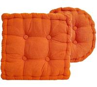Tappetino a pavimento rotondo cuscino quadrato cuscino monocromatico per adulti soggiorno studia camera da letto tappetino da pavimento yoga(Orange,18 x 18-Inch)
