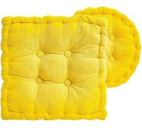 Tappetino a pavimento rotondo cuscino quadrato cuscino monocromatico per adulti soggiorno studia camera da letto tappetino da pavimento yoga(Yellow,16" x 16")