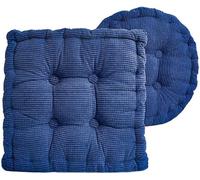 Tappetino a pavimento rotondo cuscino quadrato cuscino monocromatico per adulti soggiorno studia camera da letto tappetino da pavimento yoga(Grey Blue,Diameter 16")