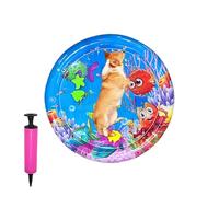 Tappetino ad acqua per gatti - giochi per cani con pompa di gonfiaggio - 65 cm cuscino refrigerante imbottito per animali domestici contro la noia durante l'uso quotidiano, viaggi, interni ed